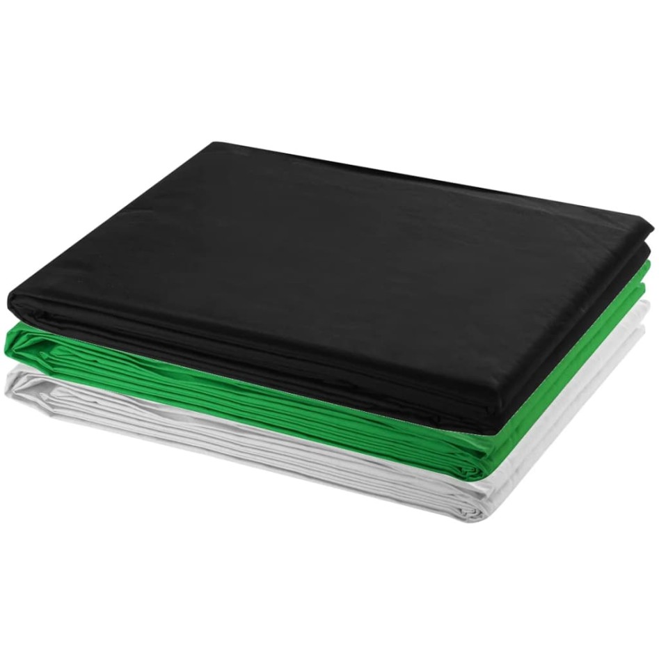 Kit estudio 3 telones fondo algodón estructura ajustable 3x5