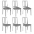 Sillas de comedor con cojines madera maciza gris 6