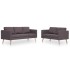 Conjunto de sofás 2 piezas tela gris