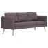 Conjunto de sofás 2 piezas tela gris