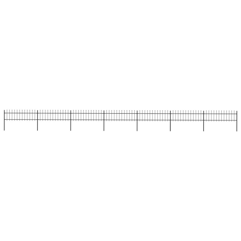 Valla de jardín con puntas de lanza acero negro 11,9x0,6