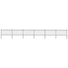 Valla de jardín con puntas de aro acero negro 10,2x1