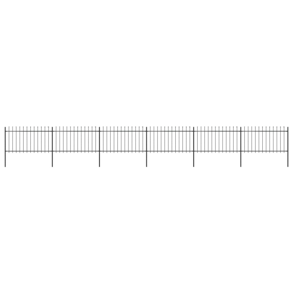 Valla de jardín con puntas de lanza acero negro 10,2x1