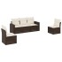 Set comedor de jardín 5 piezas y cojines ratán sintético
