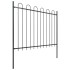 Valla de jardín con puntas de aro acero negro 3,4x1,5