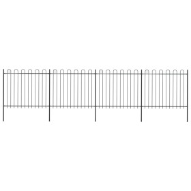 Valla de jardín con puntas de aro acero negro 6,8x1,5