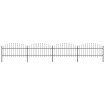 Valla de jardín con puntas de lanza acero negro (1-1,25)x6,8 m