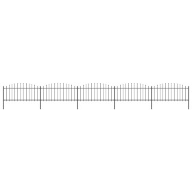 Valla de jardín con puntas de lanza acero negro