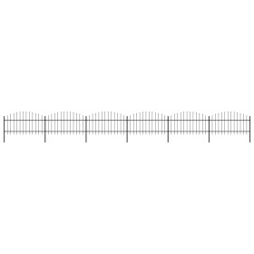 Valla de jardín con puntas de lanza acero negro (1-1,25)x10,2