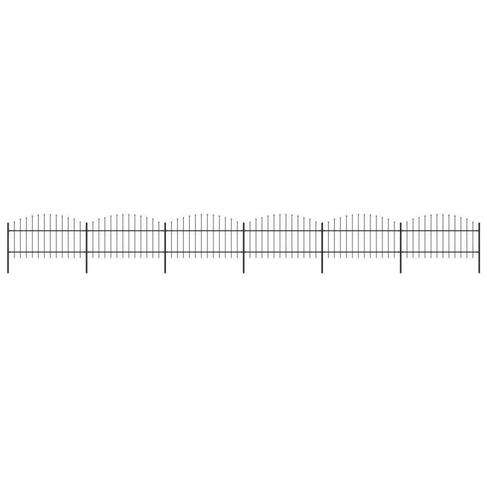 Valla de jardín con puntas de lanza acero negro (1-1,25)x10,2