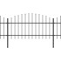 Valla de jardín con puntas de lanza acero negro (1-1,25)x10,2
