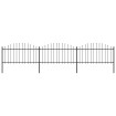Valla de jardín con puntas de lanza acero negro (1,25-1,5)x5,1m
