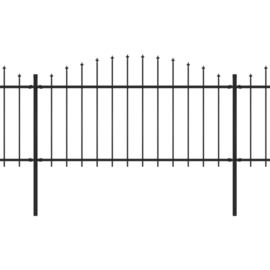 Valla de jardín con puntas de lanza acero negro