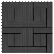 Baldosas de porche de WPC 30x30 cm 2 m² negro 22 unidades