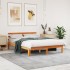 Estructura cama con cabecero madera pino marrón cera 120x190