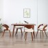 Sillas de comedor 4 uds madera curvada y cuero sintético