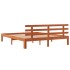 Estructura cama con cabecero madera pino marrón cera 150x200