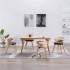 Sillas de comedor 4 uds madera curvada cuero sintético