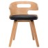 Sillas de comedor 4 uds madera curvada cuero sintético