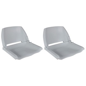 Asiento barco respaldo plegable sin cojín 2uds gris 41x51x48