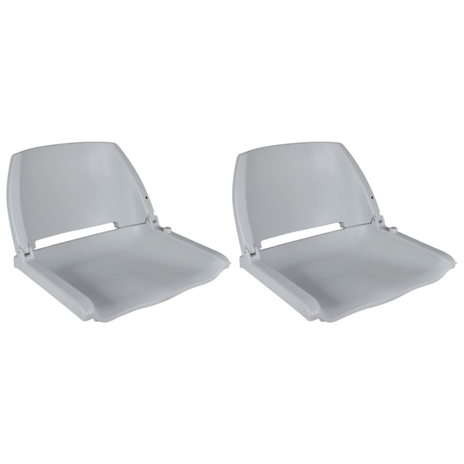 Asiento barco respaldo plegable sin cojín 2uds gris 41x51x48