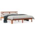 Estructura cama con cabecero madera pino marrón cera 180x200