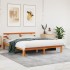 Estructura cama con cabecero madera pino marrón cera 180x200