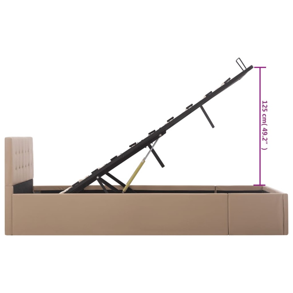 Cama canapé hidráulica sin colchón capuchino 120x200