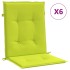 Cojín silla jardín respaldo bajo 6 uds tela Oxford verde