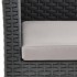 Set de muebles jardín 2 piezas con cojín PP ratán gris