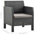 Set de muebles jardín 2 piezas con cojín PP ratán gris
