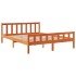 Estructura cama con cabecero madera pino marrón cera 150x200