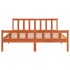 Estructura cama con cabecero madera pino marrón cera 150x200