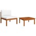 Muebles de jardín 2 piezas con cojines madera maciza de