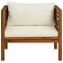 Silla de jardín y cojines blanco crema madera maciza de