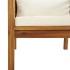 Silla de jardín y cojines blanco crema madera maciza de