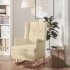 Sillón con patas mecedoras madera maciza caucho y tela