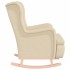 Sillón con patas mecedoras madera maciza caucho y tela