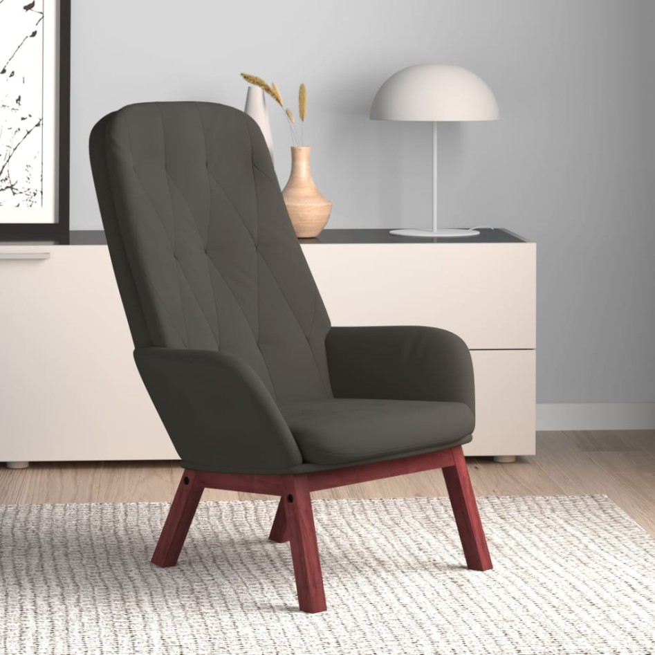 Sillón de relax de terciopelo gris