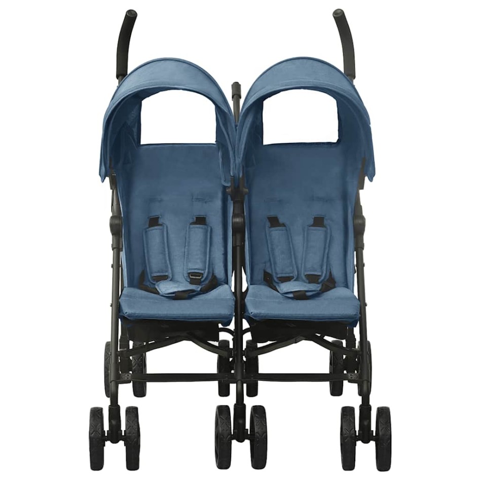 Carrito para gemelos de acero azul