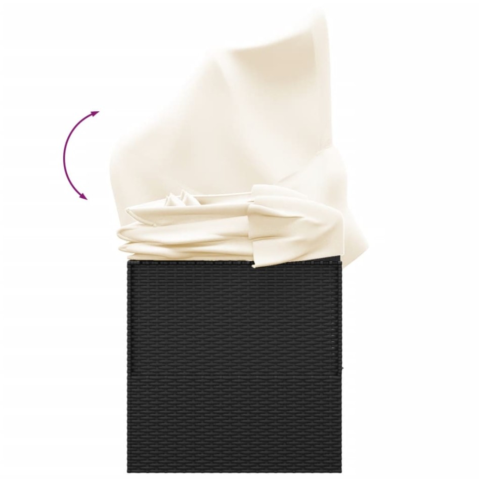 Sofá tumbona de jardín con toldo cojines ratán sintético