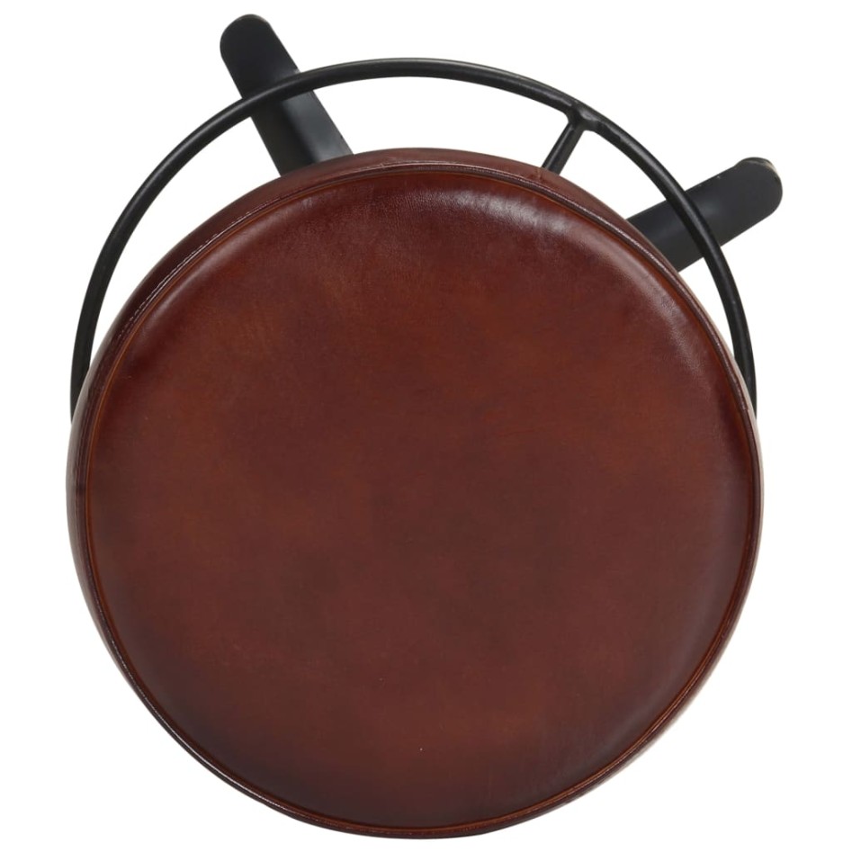 Taburetes de barra de cocina 2 unidades cuero auténtico 66