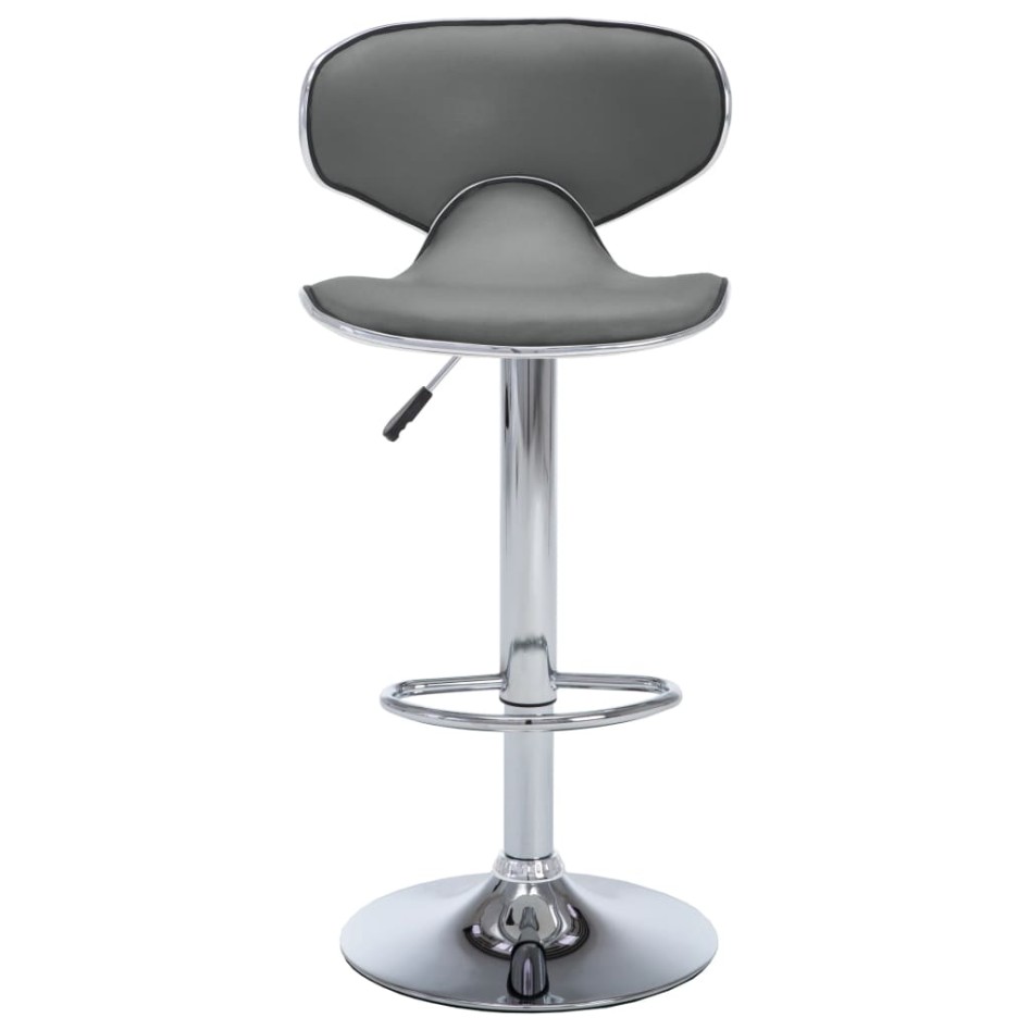 323648  Bar Stools 2 pcs Grey Faux