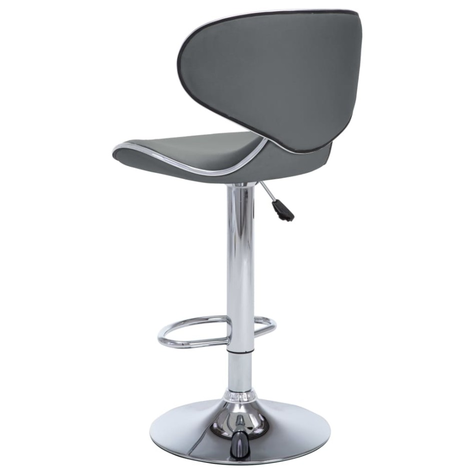 323648  Bar Stools 2 pcs Grey Faux