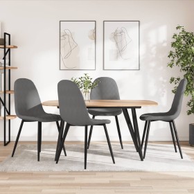 Sillas de comedor 4 unidades terciopelo gris