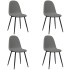 Sillas de comedor 4 unidades terciopelo gris