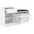 Banco zapatero madera de ingeniería blanco brillo 94,5x31x57
