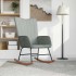 Silla mecedora de terciopelo gris