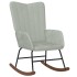 Silla mecedora de terciopelo gris