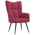 Sillón de relax de terciopelo rojo vino